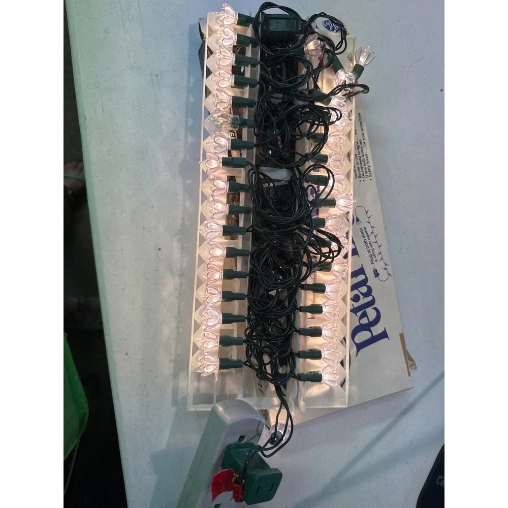Vintage GE Petal Lights 35 Light Set StringA-Long Clear Bulbs Lot of 4 UXPL2-35C